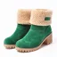 Garder au chaud Hiver Marron Vêtement de rue Daim Bottines Bottes De Neige 2020 5 cm Talons Épais À Bout Rond Bottes Femme