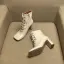 Enkel Høst Aprikos Casual Ankel Kvinners støvler 2020 Lær 7 cm Tykk Hæler Firkantetå Boots