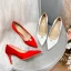Elegant Red Satin Prom Pumps 2020 Pearl 8 cm Stiletto Heels Pointed Toe Pumps