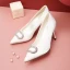 Elegant Ivory Satin Wedding Shoes 2020 Rhinestone 8 cm Stiletto Heels Pointed Toe Wedding Pumps