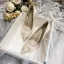 Elegant Ivory Satin Pearl Wedding Shoes 2021 8 cm Stiletto Heels Pointed Toe Wedding Pumps High Heels