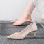 Charming Champagne Wedding Lace Pumps 2020 Rhinestone 6 cm Stiletto Heels Pointed Toe Pumps