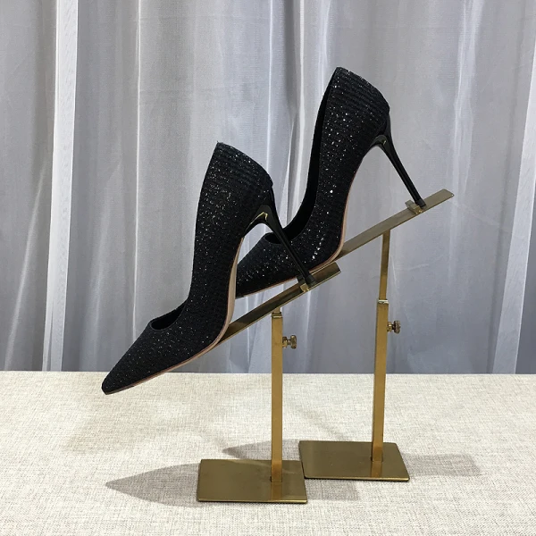 Scintillantes Noire Soirée Paillettes Escarpins 2020 9 cm Talons Aiguilles À Bout Pointu Escarpins