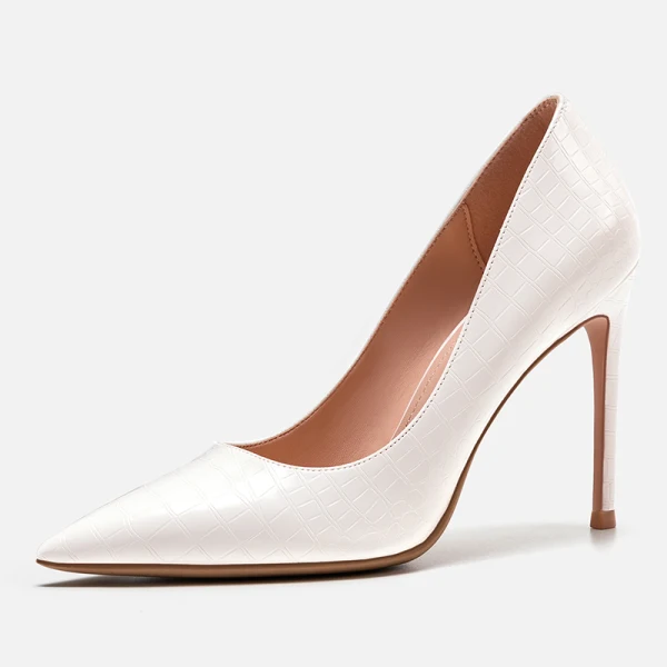 Chic / Beautiful Evening Party Black Leather Pumps 2020 10 cm Stiletto Heels Pointed Toe Pumps