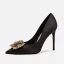 Chic / Beautiful Black Office OL Rhinestone Pumps 2020 Leather 10 cm Stiletto Heels Pointed Toe Pumps