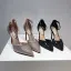 Charming Tan Evening Party Rhinestone Womens Sandals 2020 Ankle Strap 10 cm Stiletto Heels Pointed Toe Sandals