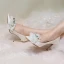 Chic / Belle Blanche Cuir Chaussure De Mariée 2020 Perle Appliques 8 cm Talons Aiguilles À Bout Pointu Mariage Escarpins