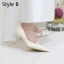 Charmant Ivoire Chaussure De Mariée 2020 Cuir Perle Faux Diamant 7 cm Talons Aiguilles À Bout Pointu Mariage Escarpins