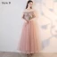 Élégant Nues Robe De Soirée 2018 Princesse En Dentelle Appliques Perle Faux Diamant Une épaule Dos Nu Sans Manches Longueur Cheville Robe De Ceremonie