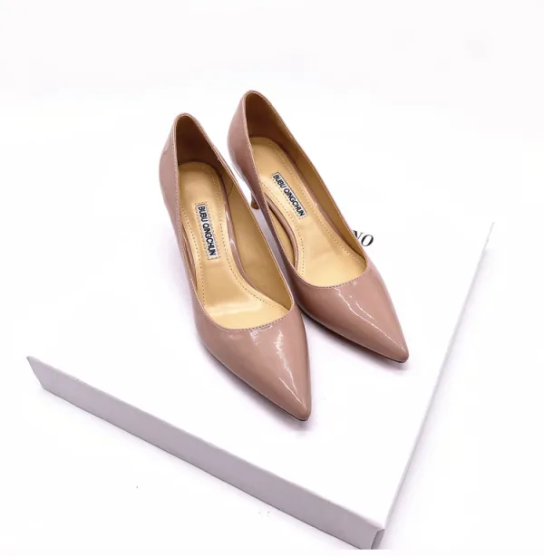 Modest / Simple Black Office OL Leather Pumps 2020 Patent Leather 8 cm Stiletto Heels Pointed Toe Pumps