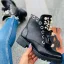 Mode Noire Vêtement de rue Bottines Bottes Femme 2020 Perle À Bout Rond Plate Bottes