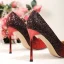 Charmant Gradiëntkleur Rode Avond Pumps 2020 Pailletten 10 cm Naaldhakken / Stiletto Spitse Neus Pumps