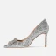 Glittrande Silver Rhinestone Paljetter Brudskor 2020 10 cm Stilettklackar Spetsiga Bröllop Pumps