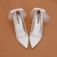 Eleganta Elfenben Brudskor 2020 Läder Spets Pärla Rosett 9 cm Stilettklackar Spetsiga Bröllop Pumps