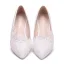 Élégant Blanche Plate Chaussure De Mariée 2020 En Dentelle Fleur À Bout Pointu Mariage Talons