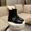 Charmant Vintage / Originale Noire Vêtement de rue Bottines Tricot Bottes Femme 2020 4 cm Talons Épais Talon Bas Pied Carré Bottes