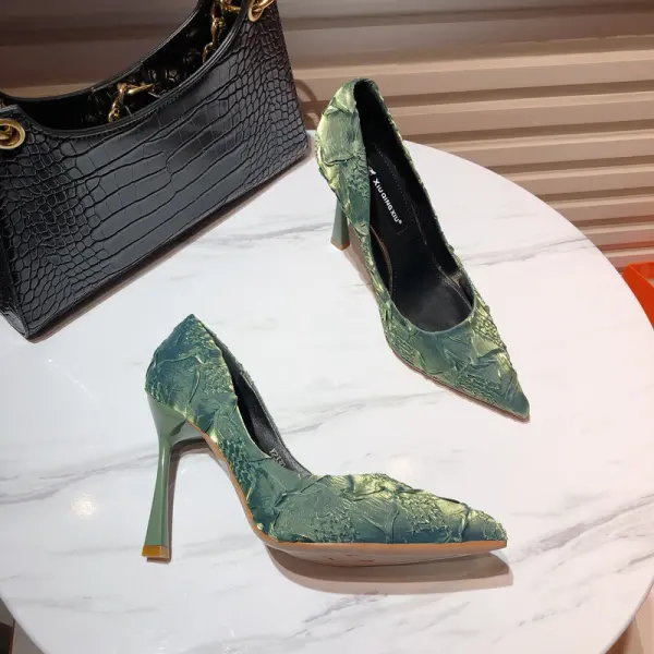 Elegant Black Prom Pumps Stiletto Heels 2020 9 cm Pointed Toe Pumps