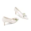 Schlicht Weiß Satin Blumen Brautschuhe 2020 Strass 8 cm Stilettos Spitzschuh Hochzeit Pumps