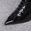 Fashion Black Street Wear Patent Leather Ankle Womens Boots 2020 Leather 7 cm Stiletto Heels Pointed Toe Boots