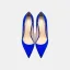 High-end Kungsblå Bal Läder Pumps 2020 10 cm Stilettklackar Spetsiga Pumps