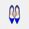 High-end Royal Blue Prom Leather Pumps 2020 10 cm Stiletto Heels Pointed Toe Pumps