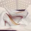 Błyszczące Uroczy Srebrny Rhinestone Buty Ślubne 2020 Skórzany 10 cm Szpilki Szpiczaste Ślub Czółenka