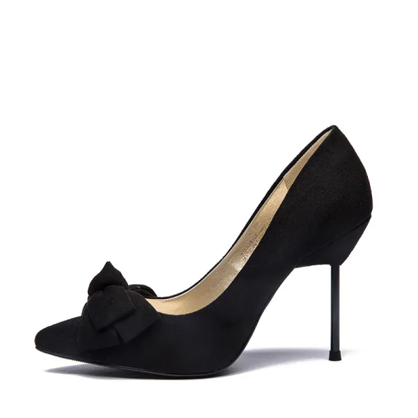 Snygga / Fina Röd Bal Rosett Pumps 2020 9 cm Stilettklackar Spetsiga Pumps