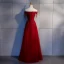 Chic / Beautiful Burgundy Evening Dresses  2018 A-Line / Princess Appliques Lace Beading Tassel Crystal Pearl Off-The-Shoulder Sleeveless Backless Formal Dresses