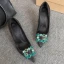 Chic / Belle Noire Promo Satin Escarpins 2020 Faux Diamant 10 cm Talons Aiguilles À Bout Pointu Escarpins