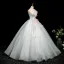 Elegant Mint Green Beading Lace Flower Appliques Prom Dresses 2025 Ball Gown Strapless Sleeveless Backless Floor-Length / Long Formal Dresses