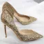 Sparkly Gold Evening Party Glitter Sequins Womens Shoes 2020 10 cm Stiletto Heels Heels Pointed Toe