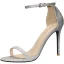 Sexy Silber Abend Glanz Pailletten Sandalen Damen 2020 Knöchelriemen 10 cm Stilettos Peeptoes Sandaletten