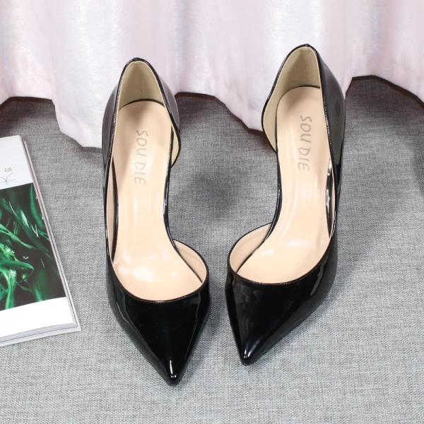 Modest / Simple Black Office OL Womens Shoes 2020 Patent Leather 10 cm Stiletto Heels Pointed Toe Heels