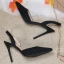 Piękne Czarne Zużycie ulicy Slingback Zamszowe Sandały Damskie 2020 10 cm Szpilki Szpiczaste Sandały