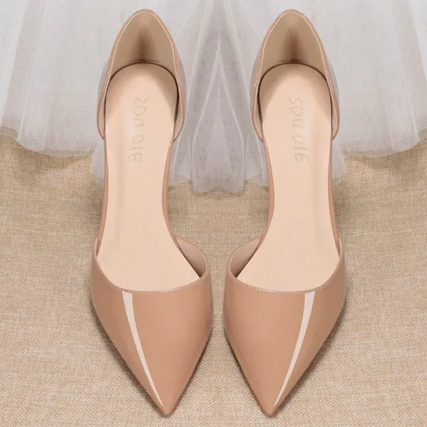 Minimalist Nude Office OL Womens Shoes 2020 10 cm Stiletto Heels Pointed Toe Heels