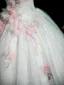 Elegant Mint Green Beading Lace Flower Appliques Prom Dresses 2025 Ball Gown Strapless Sleeveless Backless Floor-Length / Long Formal Dresses