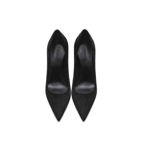 Chic / Belle Noire Daim Promo Escarpins 2020 10 cm Talons Aiguilles À Bout Pointu Escarpins