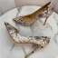 Amazing / Unique Cocktail Party Snakeskin Print Pumps 2020 Leather 10 cm Stiletto Heels Pointed Toe Pumps