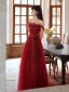 Fashion Burgundy Evening Dresses  Prom Dresses 2021 A-Line / Princess Ruffle Pearl Off-The-Shoulder Sleeveless Backless Floor-Length / Long Prom Formal Dresses