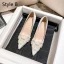 Chic Ivoire Faux Diamant Perle Chaussure De Mariée 2020 7 cm Talons Aiguilles À Bout Pointu Mariage Escarpins