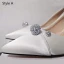 Classy Ivory Satin Rhinestone Wedding Shoes 2020 9 cm Stiletto Heels Pointed Toe Wedding Pumps