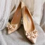 Glitter Charmant Goud Bruidsschoenen 2020 Leer Glans Pailletten Parel Rhinestone 6 cm Naaldhakken / Stiletto Spitse Neus Huwelijk Pumps