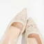 Classy Beige Lace Flower Wedding Shoes 2020 Tulle 3 cm Stiletto Heels Low Heel Pointed Toe Wedding Pumps