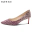 Sparkly Rose Gold Evening Party Sequins Pumps 2020 Leather 8 cm Stiletto Heels Pointed Toe Pumps