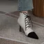 Chic / Beautiful Beige Casual Two Tone Womens Boots 2020 Leather 8 cm Stiletto Heels Pointed Toe Boots