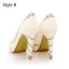 Sexy Ivory Pearl Rhinestone Wedding Shoes 2020 Leather Waterproof 14 cm Stiletto Heels Round Toe Wedding Pumps