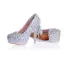 Charming Silver Rhinestone Wedding Shoes 2020 Leather Waterproof 12 cm Stiletto Heels Pointed Toe Wedding Pumps