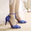 Sexy Ivoire En Dentelle Fleur Chaussure De Mariée 2020 Faux Diamant Bride Cheville Paillettes 8 cm Talons Aiguilles À Bout Pointu Mariage Talons
