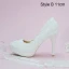 Classic Ivory Lace Flower Wedding Shoes 2020 Pearl 14 cm Stiletto Heels Round Toe Wedding Pumps