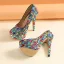 Amazing / Unique Colored Multi-Colors Rhinestone Rave Club Pumps 2020 14 cm Stiletto Heels Round Toe Pumps